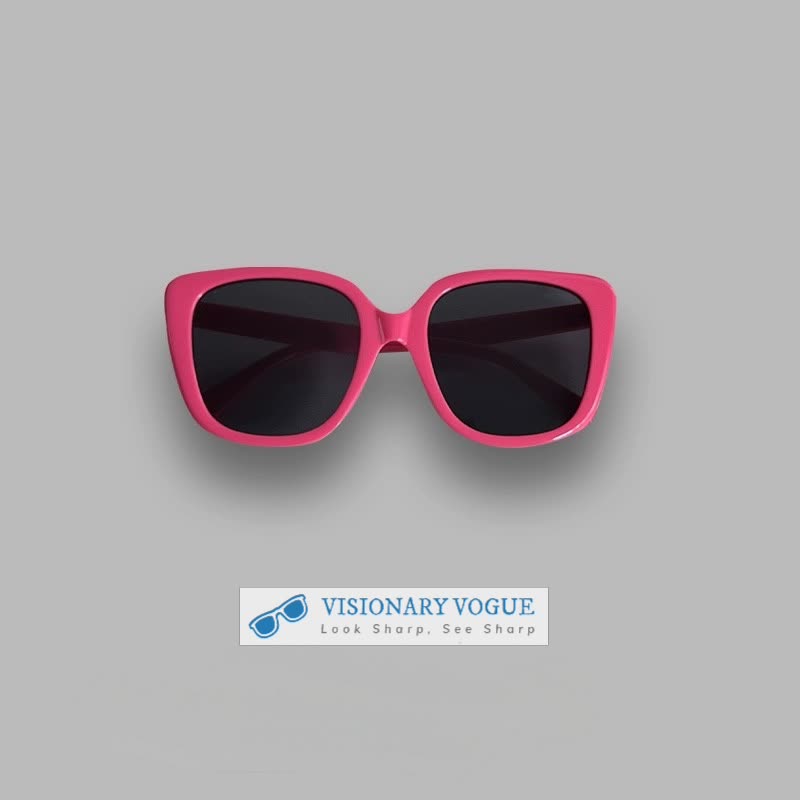 Korean Trendy Y2K Hot Pink Sunglasses for Women - Summer Fashion Streetwear INS Vintage Hip-Hop Style Sunnies